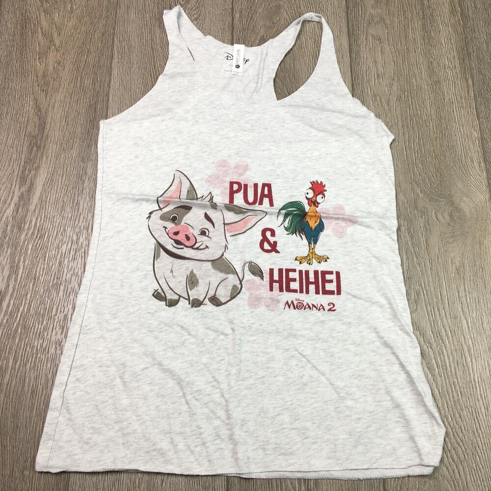 Pua & HeiHei Disney Grey Tank Moana 2 Woman Medium